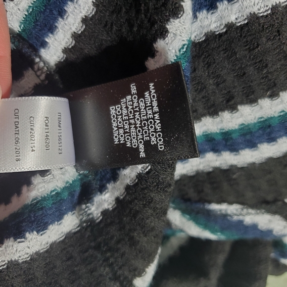 Torrid Black Stripe Lace-up Henley Top - Picture 8 of 8